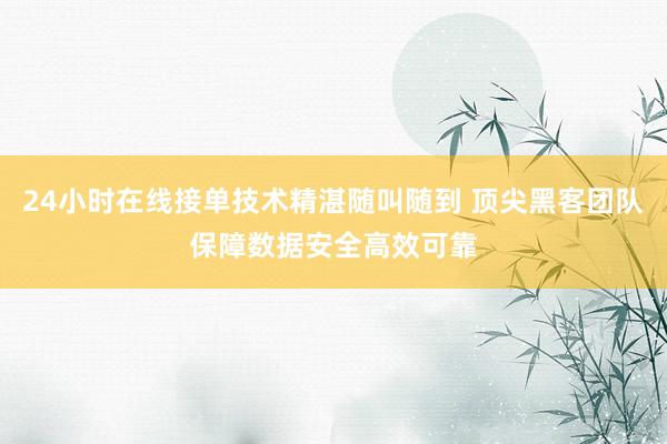 24小时在线接单技术精湛随叫随到 顶尖黑客团队保障数据安全高效可靠